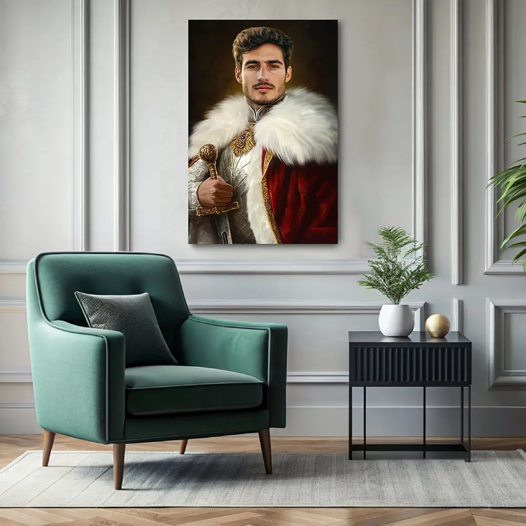 The Royal Grandeur custom king portrait wall art canvas