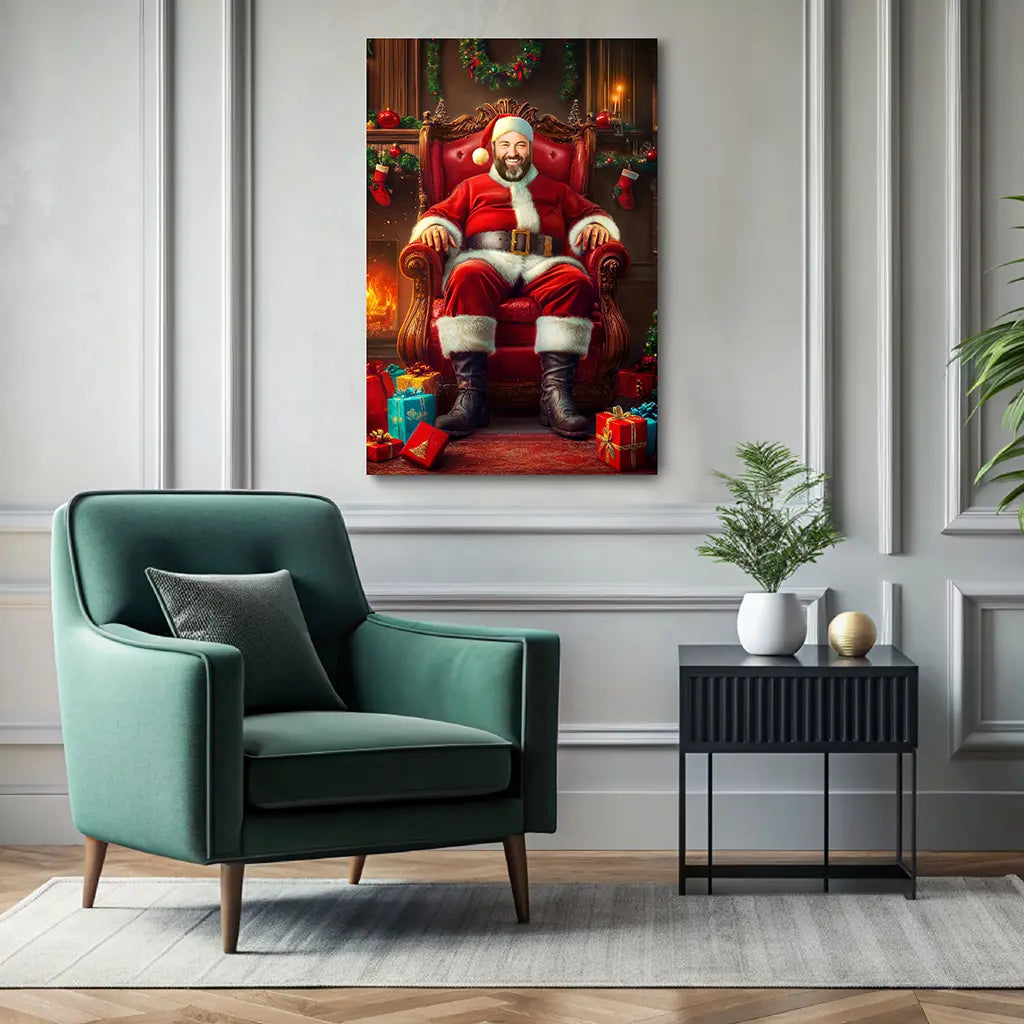 The Santa Claus custom Christmas portrait wall art canvas