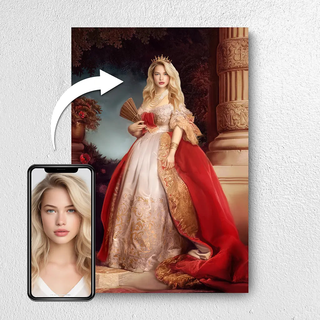 The Scarlet Majesty custom royal portrait from photo
