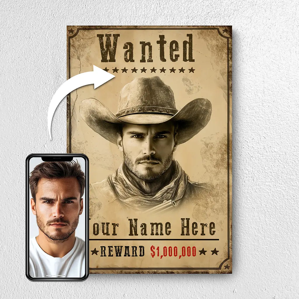 The Shadow of the West custom wanted portrait from photo