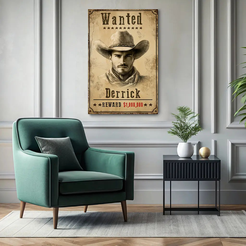 The Shadow of the West custom wanted portrait wall decor