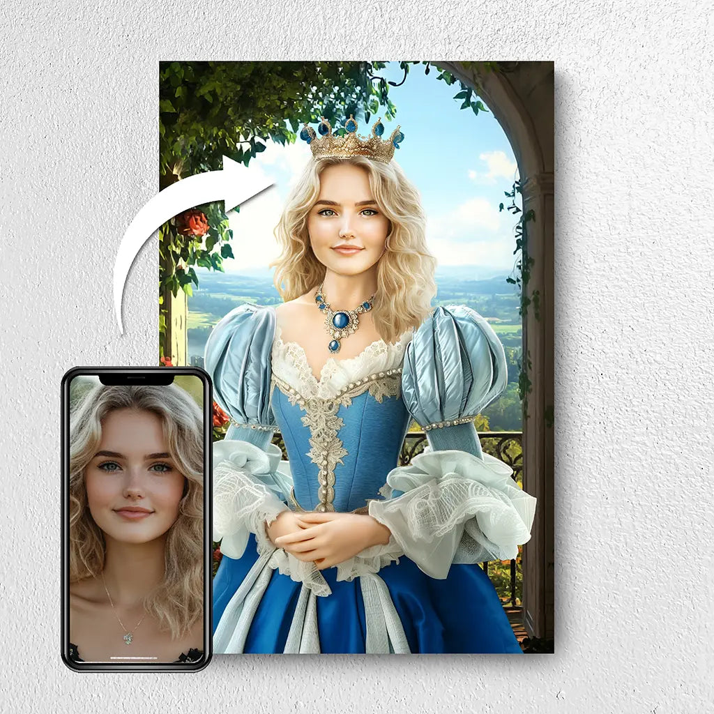 The Sovereign Beauty custom personalized royal queen portrait from photo