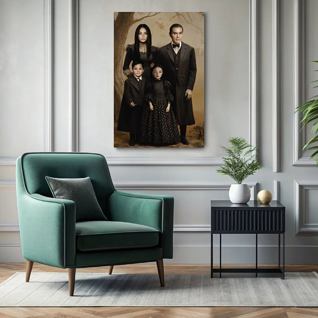 The Spooky Family custom personalized portrait wall decor