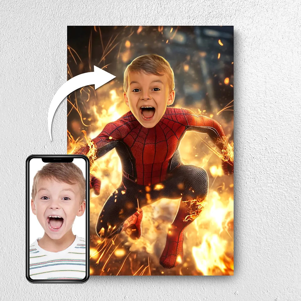 The Superhero custom boy portrait from photo