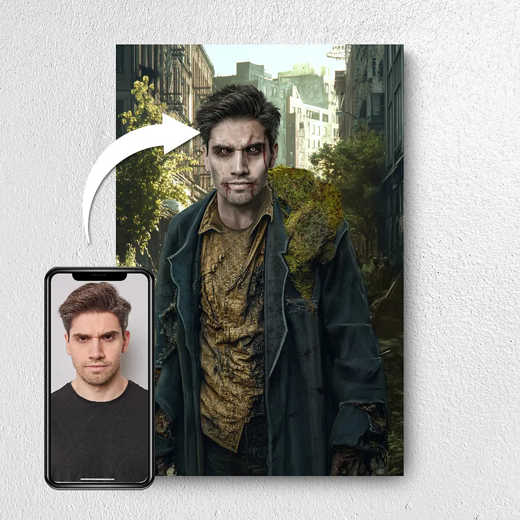 The Undead custom personalized zombie portrait from photo