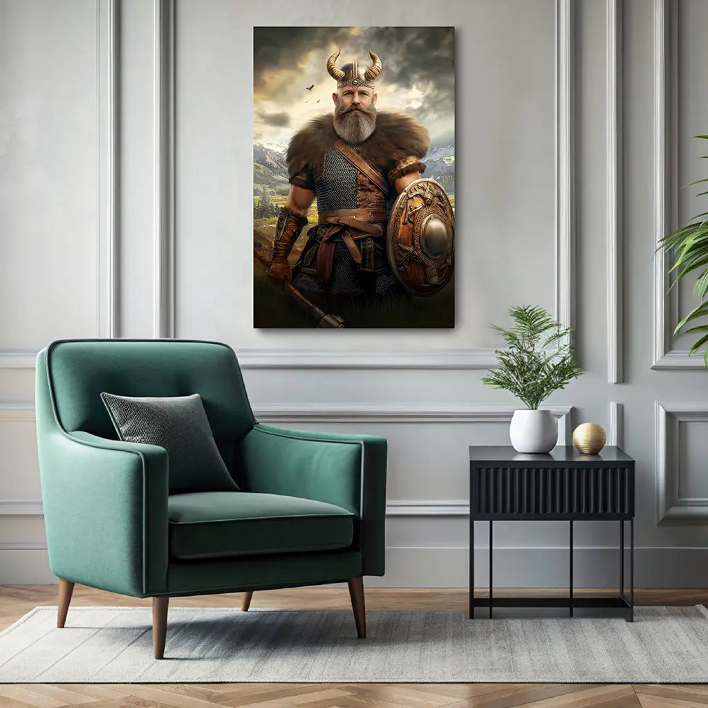 The Viking Warrior custom portrait wall art canvas