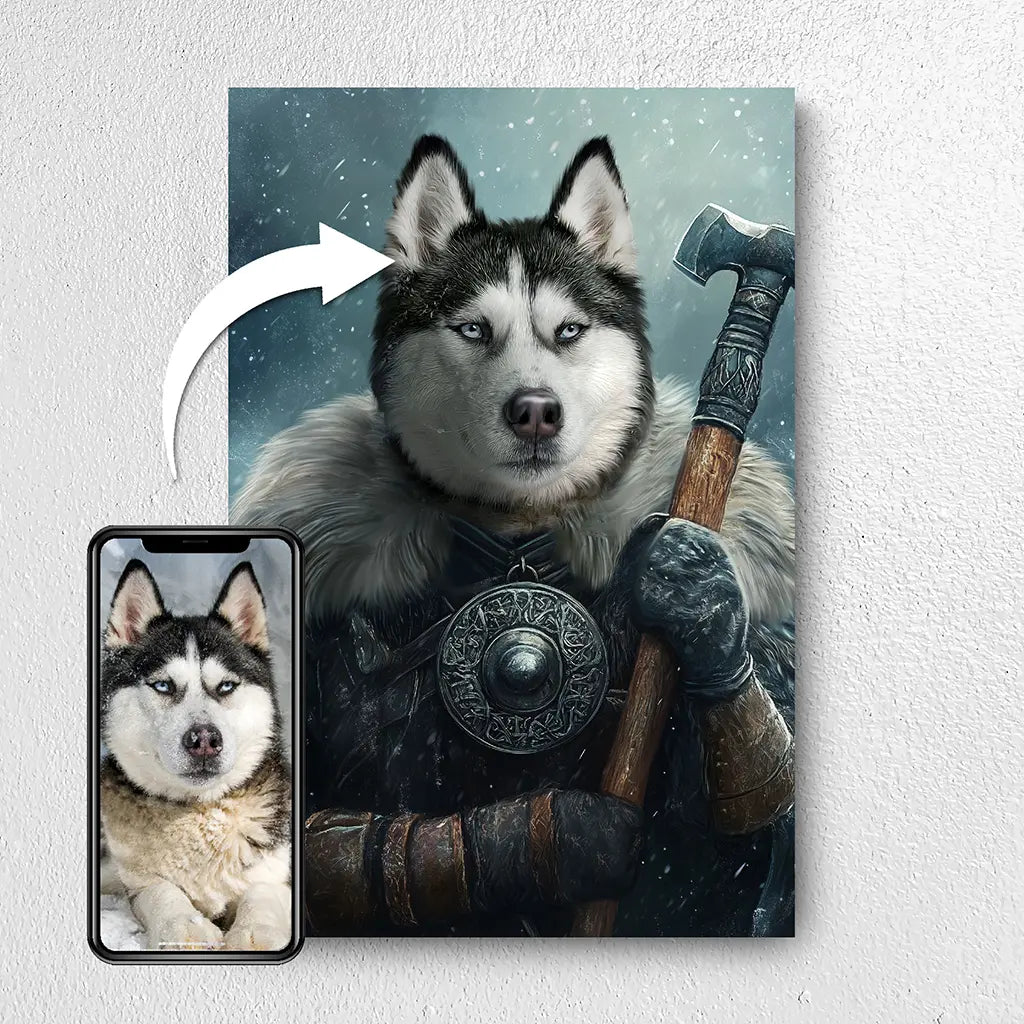 The Viking custom dog portrait from photo