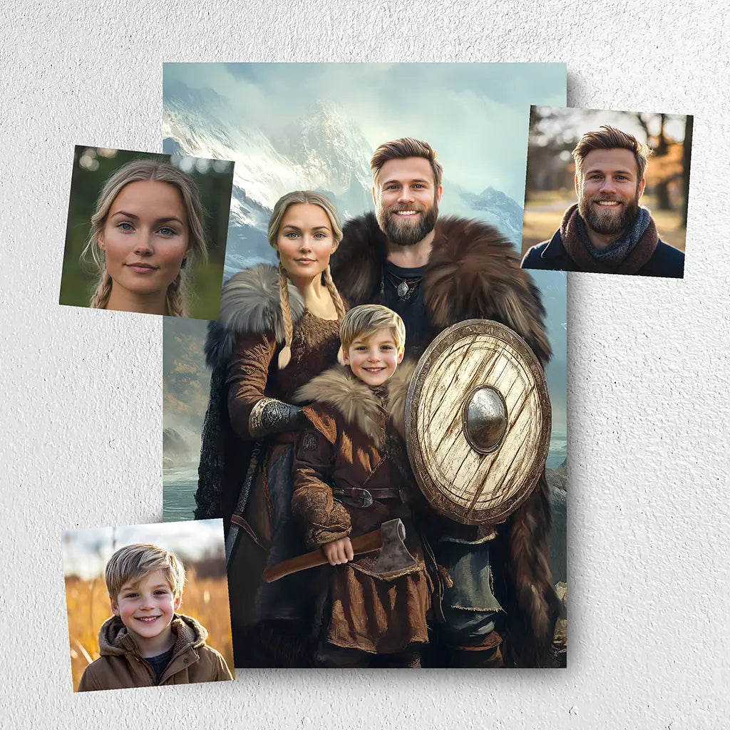 The Viking family custom portrait from photo
