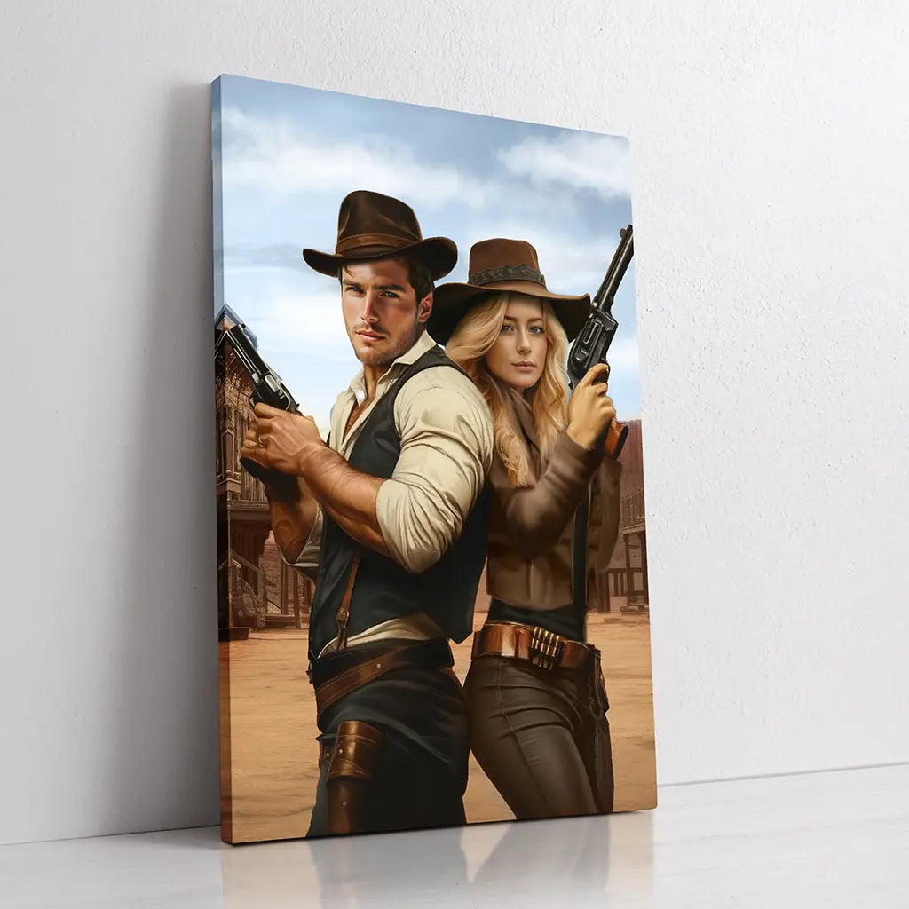 The Wild West Couple custom portrait