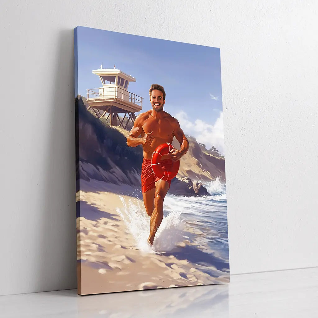 The beach hero custom portrait