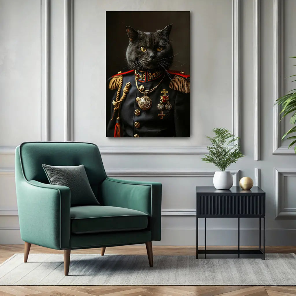 The dictator custom personalized cat portrait wall decor