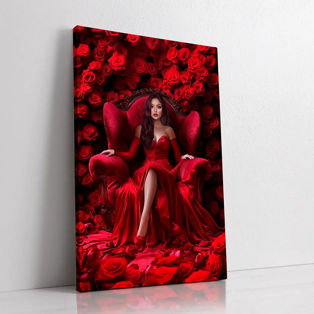The queen of Red Roses custom female portrait