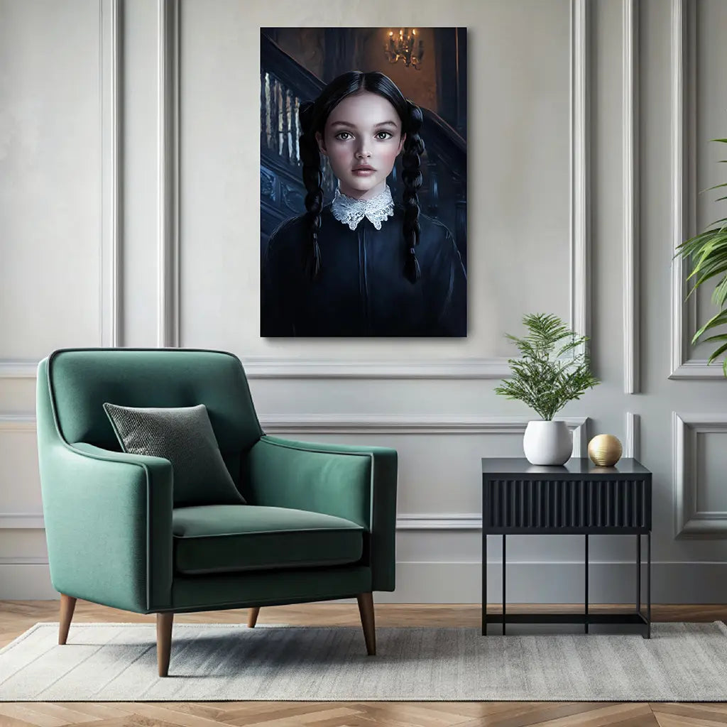 Wednesday custom personalized portrait wall decor