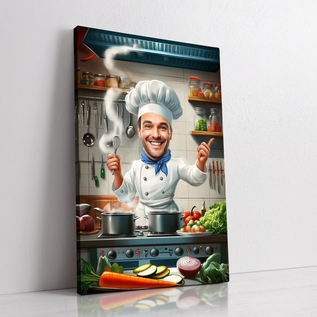 Custom plumber caricature portrait from photo by professional artist