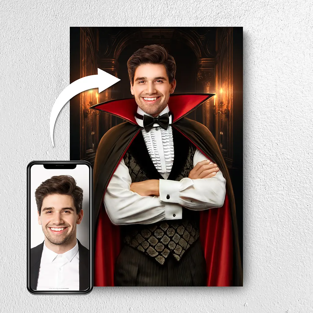 Count Dracula custom personalized vampire portrait from photo