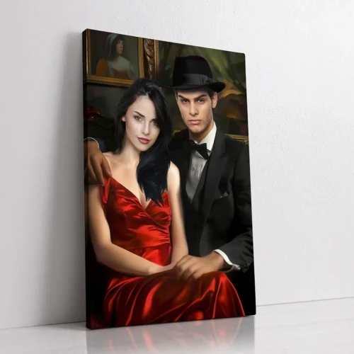 Gangster Couple custom personalized portrait