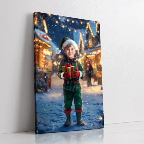 Santa's Little Helper custom Christmas boy portrait