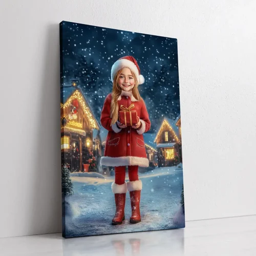 Santa's Little Helper custom Christmas girl portrait