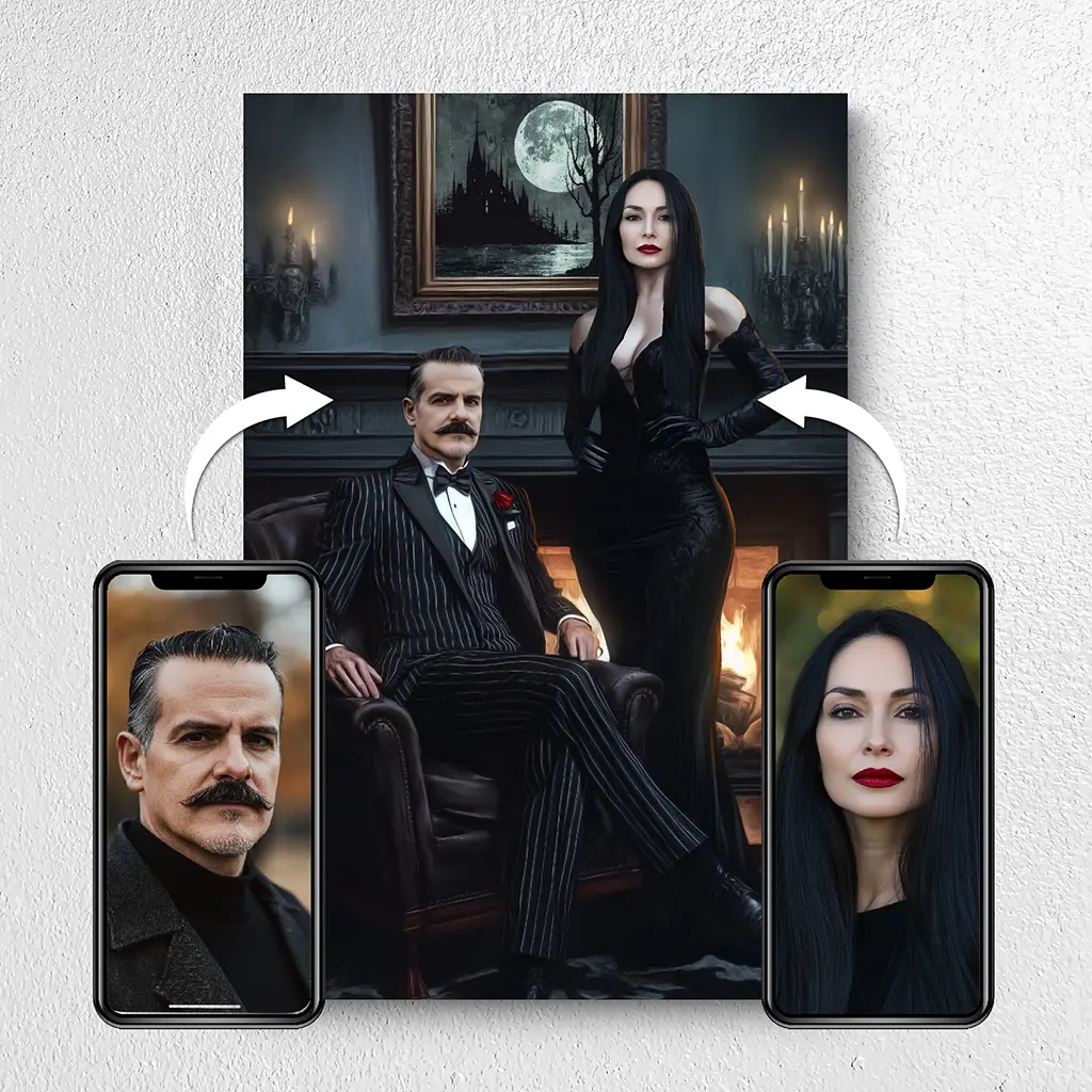 The Addams custom personalized portrait from photo