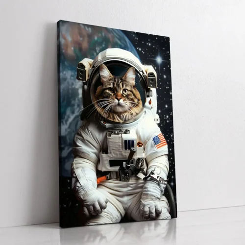 The Astronaut custom personalized cat portrait