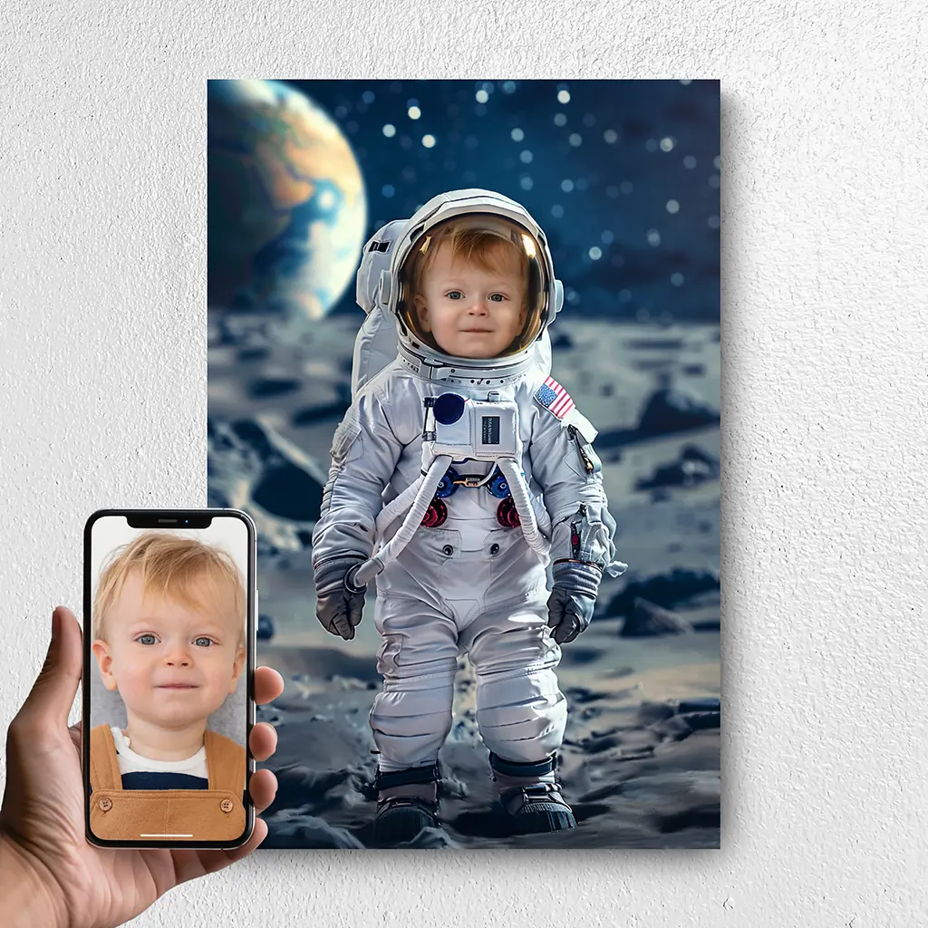 The Astronaut custom personalized child portrait from photo