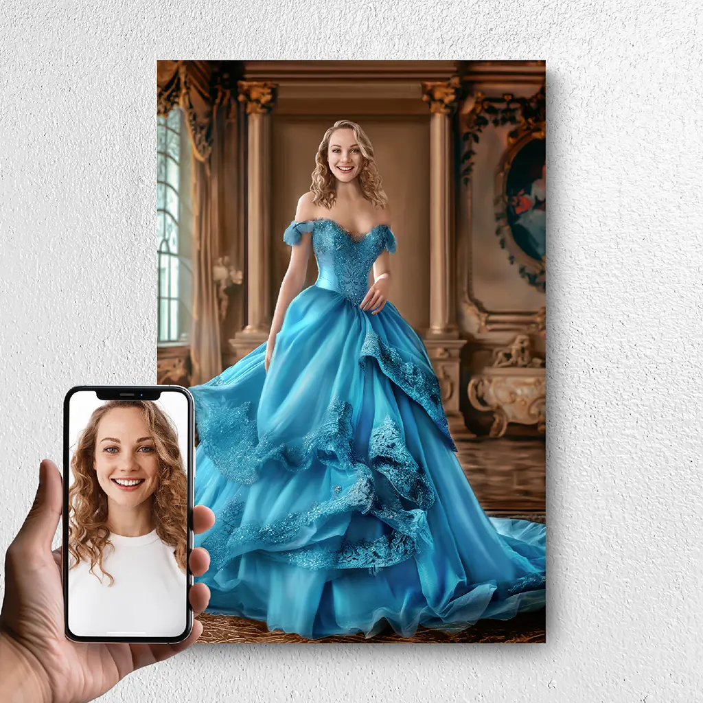 The Blue Princess custom personalized portrait from photo