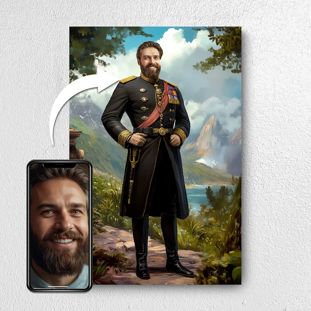 The Commander custom personalized royal portrait from photo