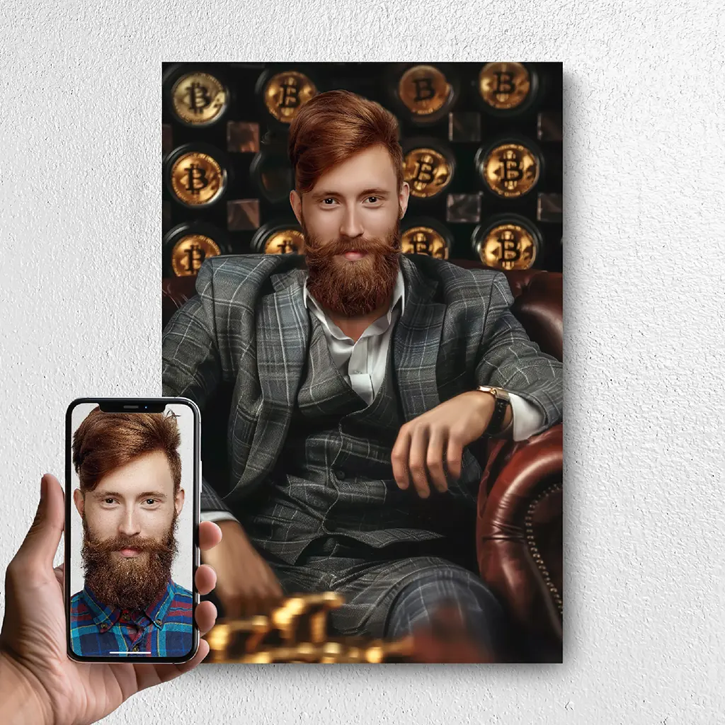 The Crypto Boss custom personalized portrait from photo