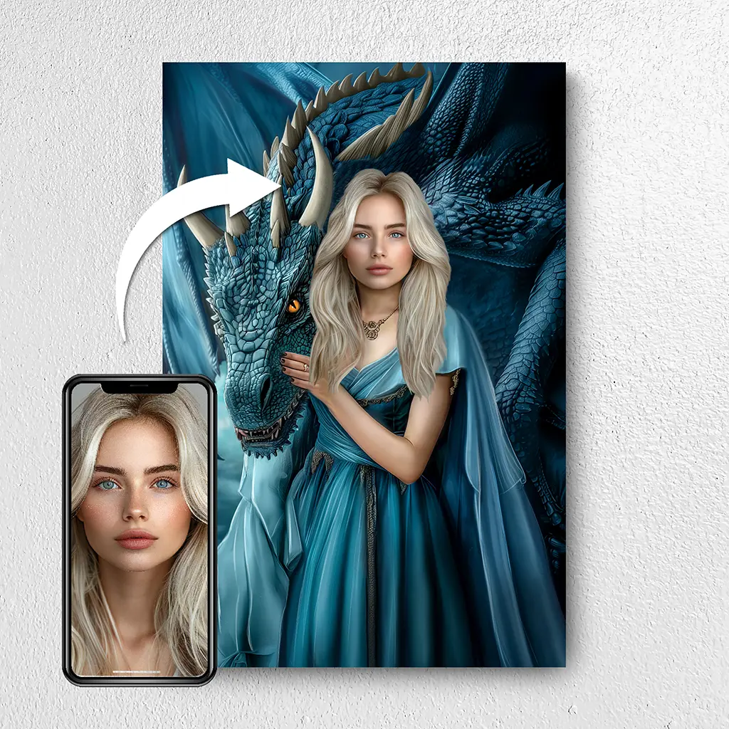 The Dragon Queen custom personalized female portrait from photo