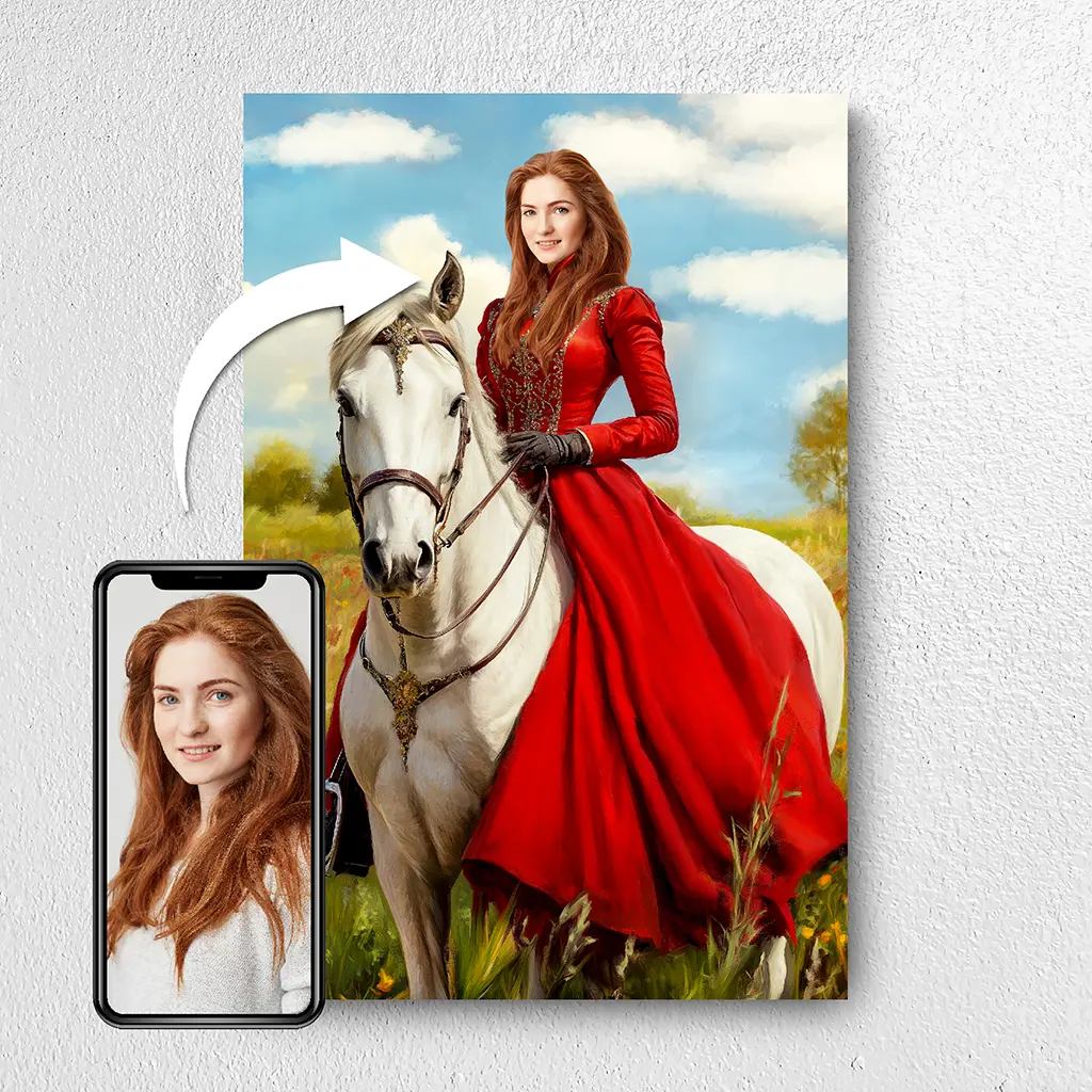 The Elegance custom personalized royal female portrait from photo