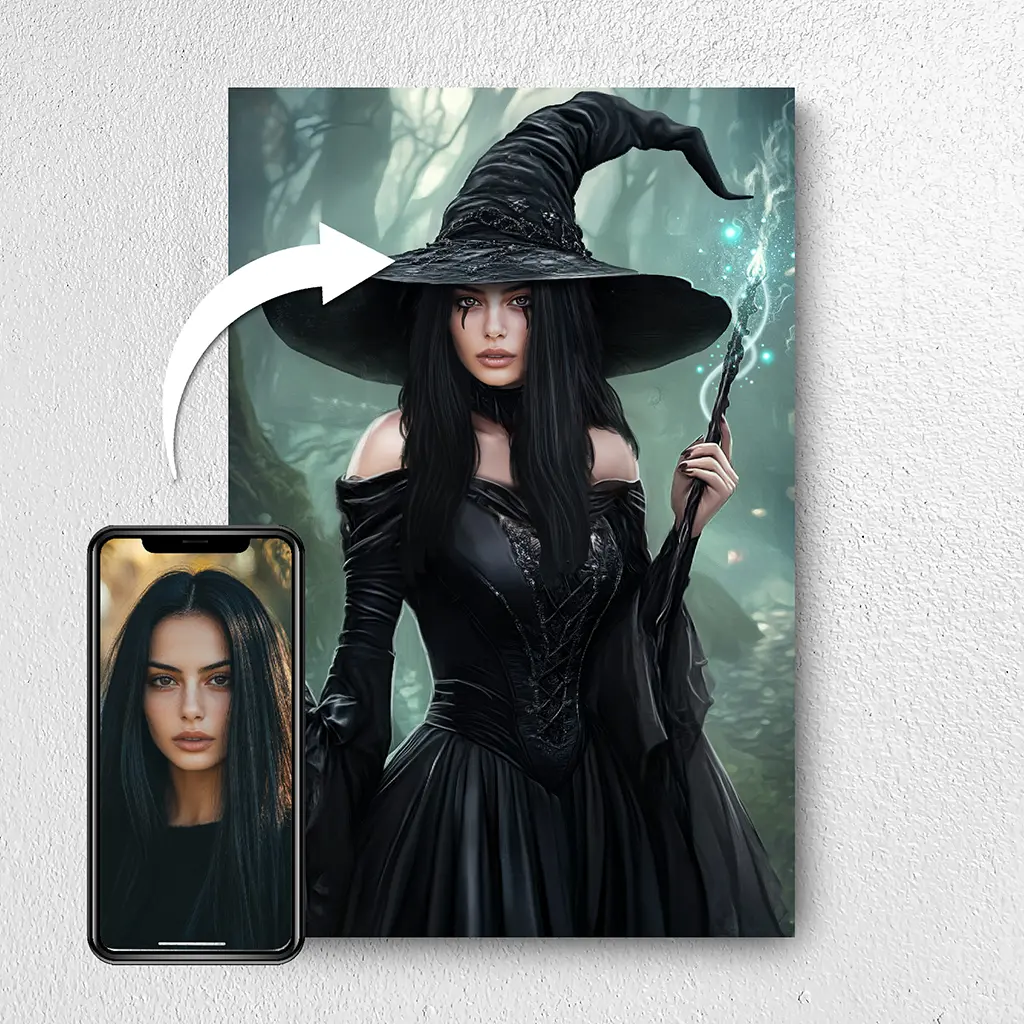 The Evil Witch custom personalized female halloween portrait from photo