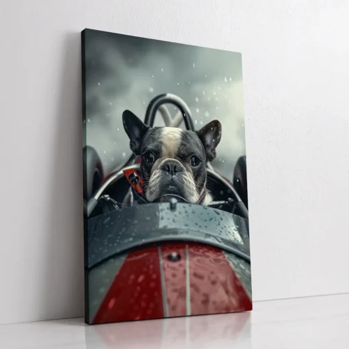 The Formula Pilot custom personalized dog portrait