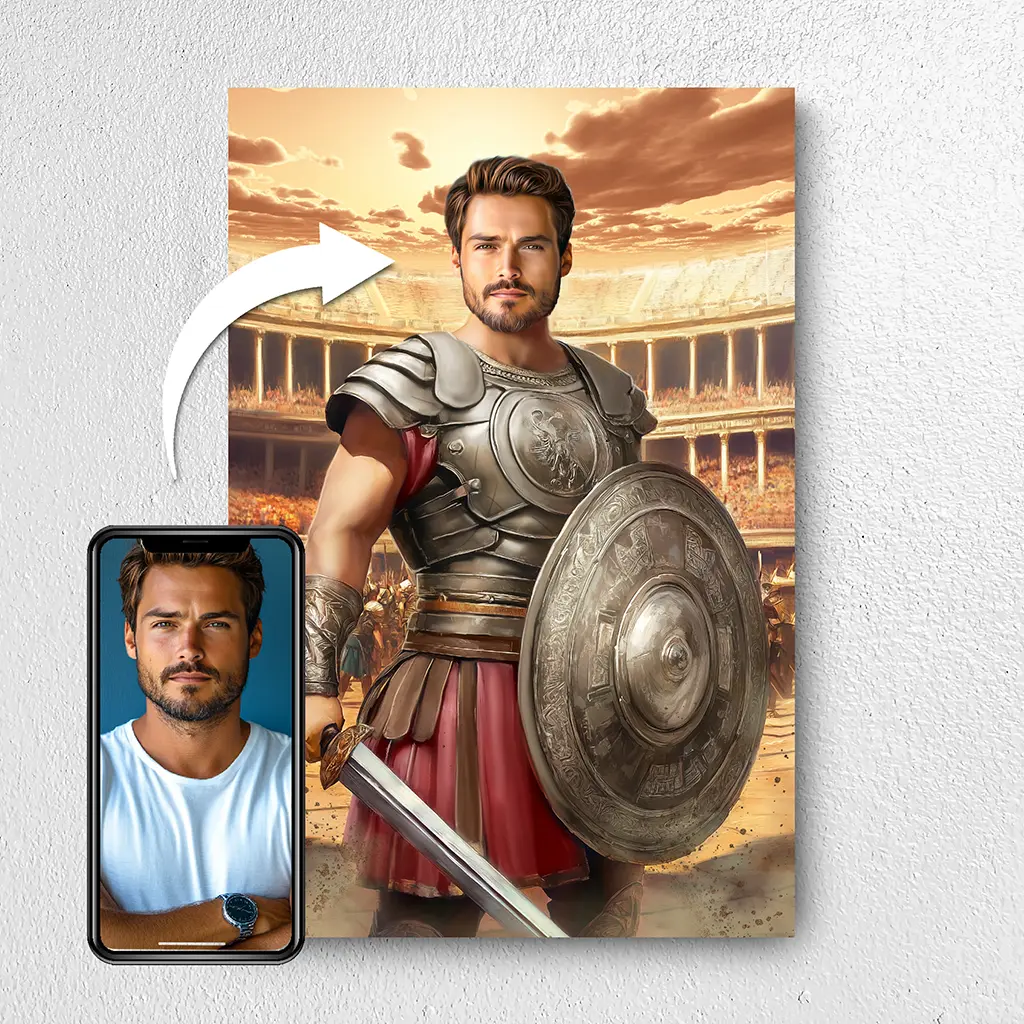 The Gladiator custom personalized male portrait from photo