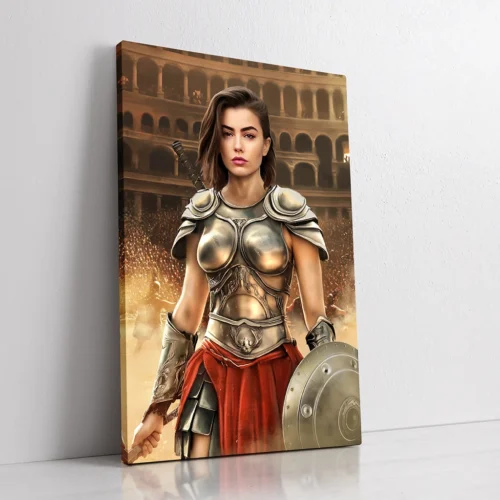 The Gladiatrix custom personalized gladiator female portrait