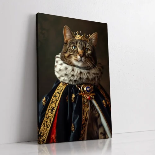 The King custom personalized royal cat portrait