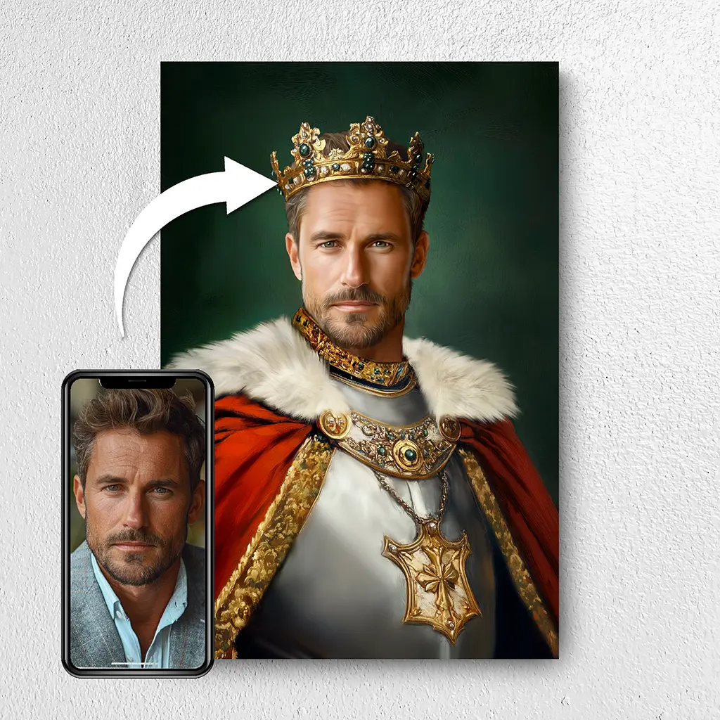 The Majestic Ruler custom royal king portrait from photo