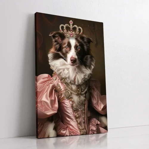 The Pink Princess custom personalized dog portrait