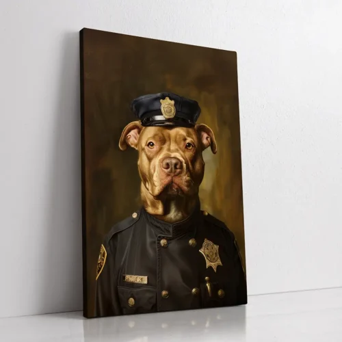 The Police Officer custom personalized dog portrait