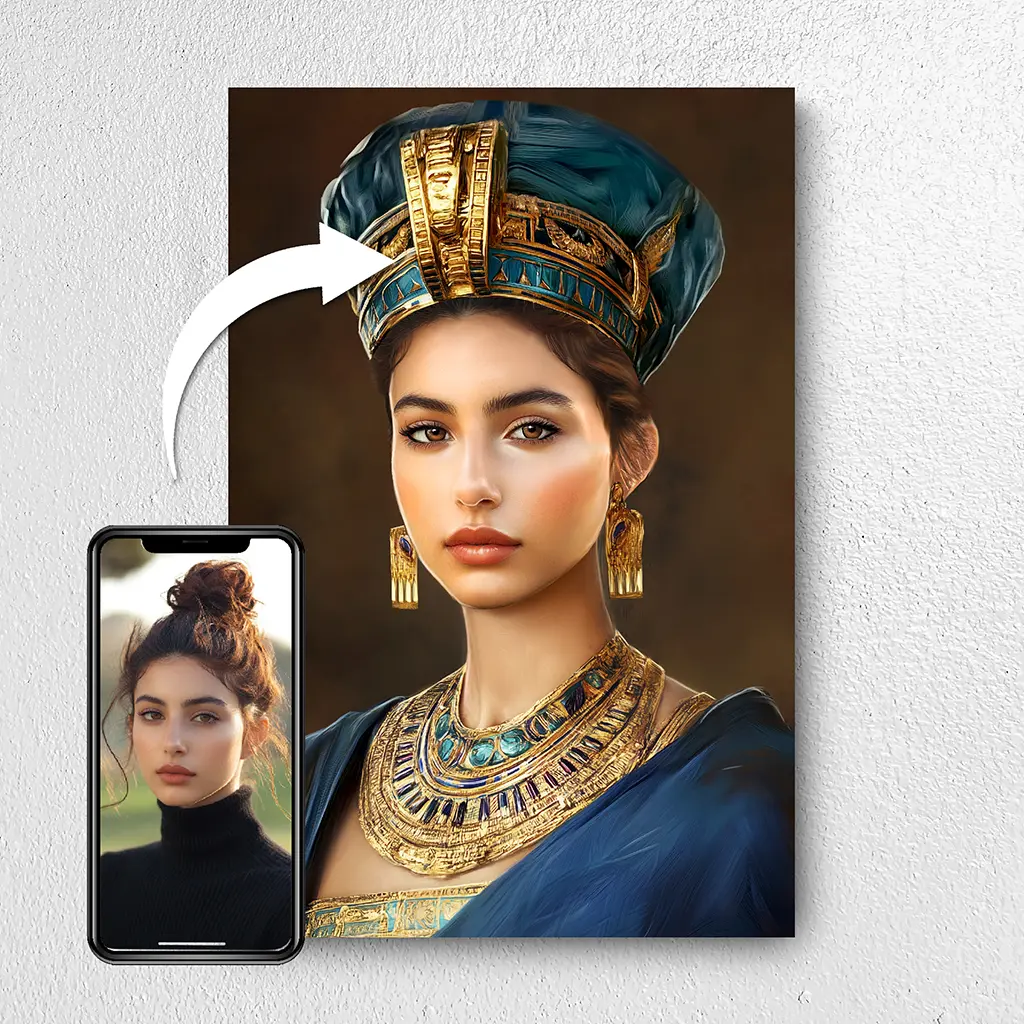 The Queen of Egypt custom personalized royal portrait from photo