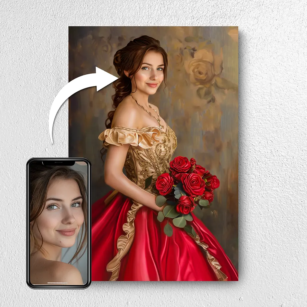 The Queen of Roses custom personalized portrait from photo