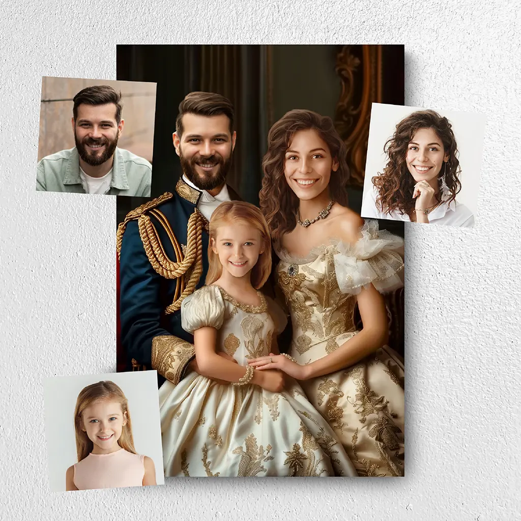 The Regal Family custom personalized portrait from photo