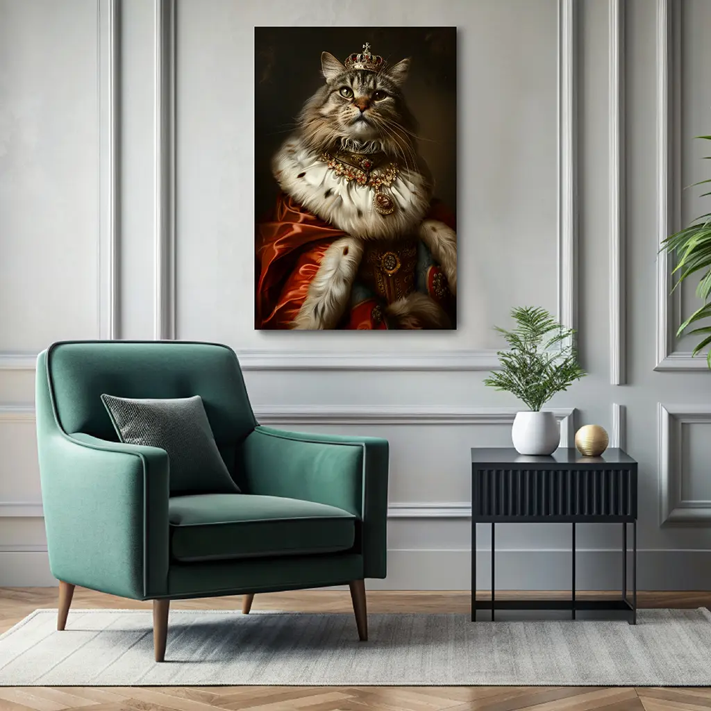 The Royal Cat custom personalized portrait wall decor