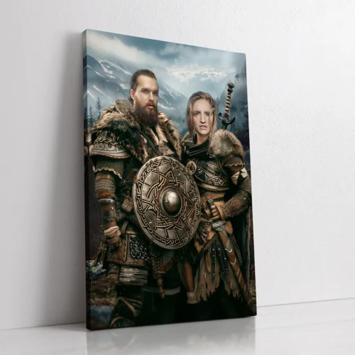 The Viking Couple custom personalized portrait