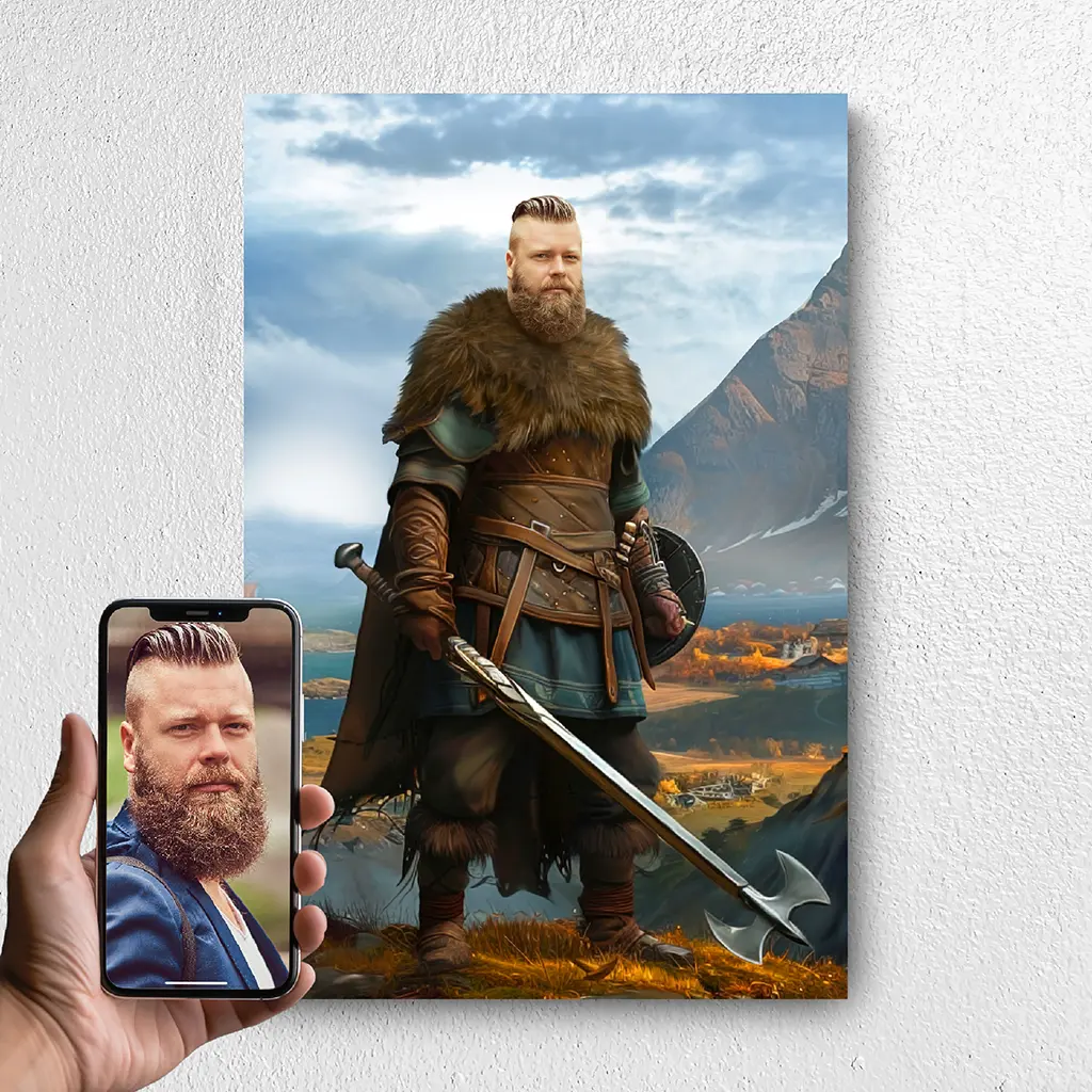 The Viking custom personalized portrait from photo