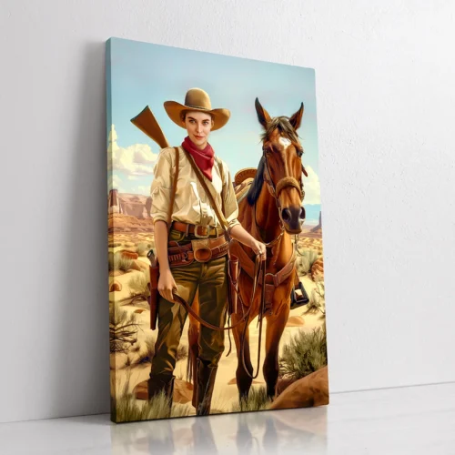 The Western Girl custom personalized portrait