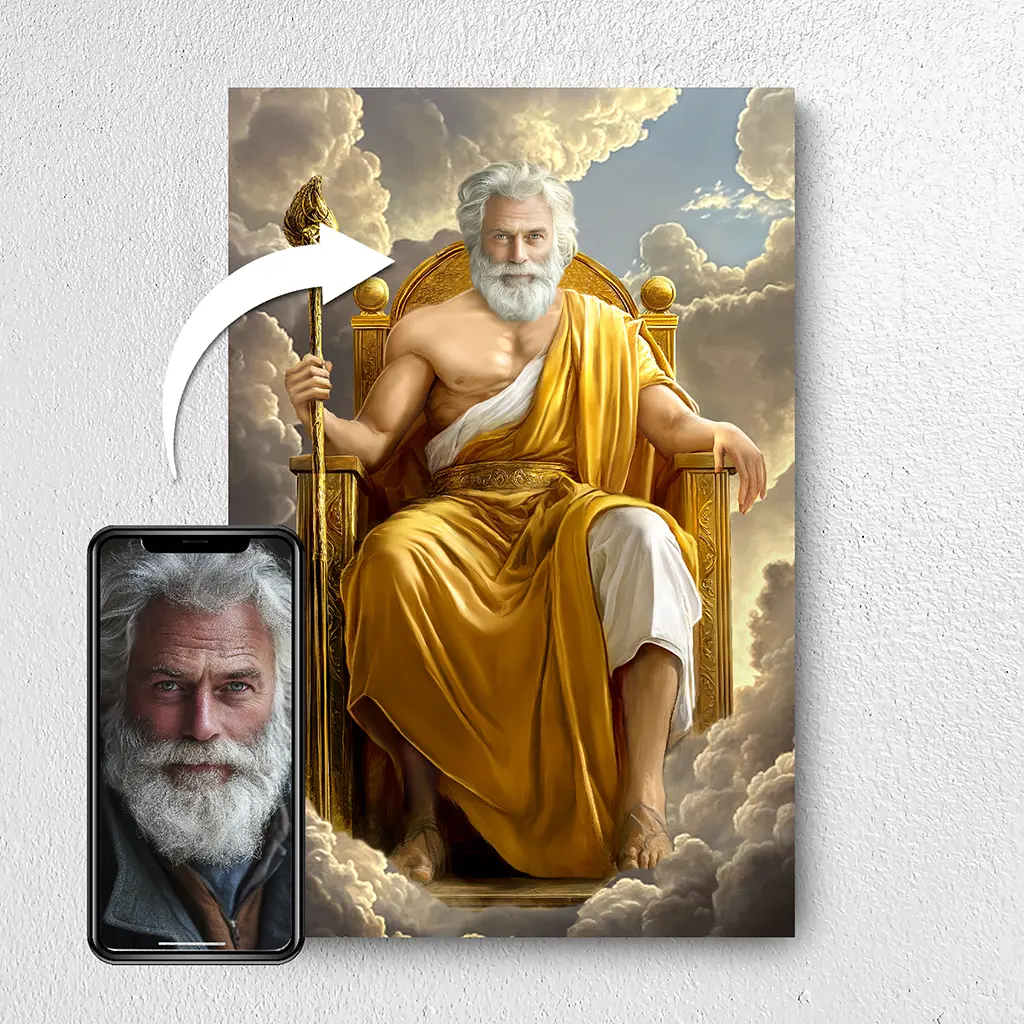 The Zeus custom personalized royal portrait from photo